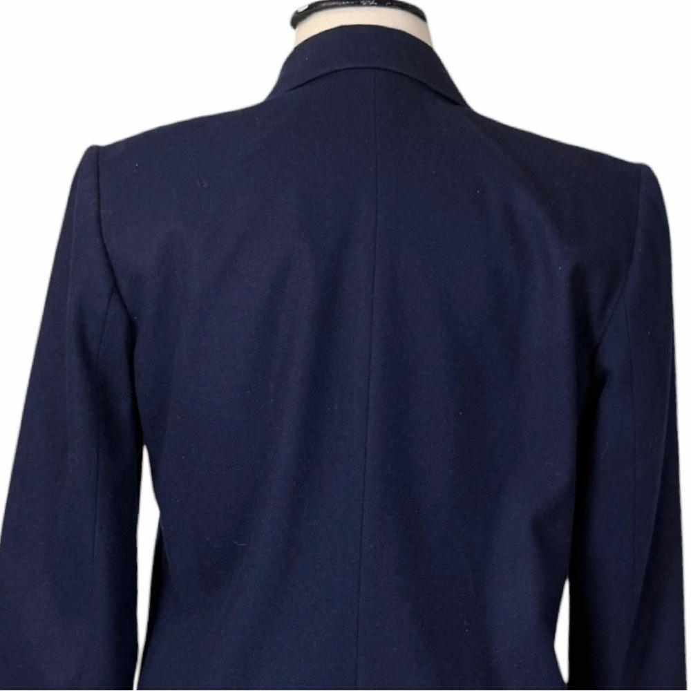 Vintage Accent Navy Wool Blazer Women’s Size 14 Made USA ILGWU Tailored Jacket - Picture 8 of 12